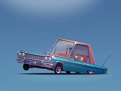 SO LOW! artua car chevy drop illustration impala low lowrider stance wheels