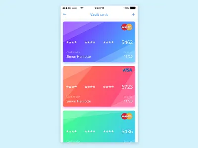 Vault card card colorful design mobile payment sketch vault