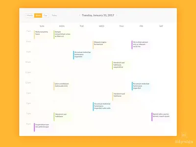 Calendar UI Design calendar ildiesign tasking app tasks ui ux