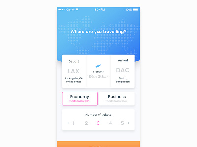 Daily UI challenge #4 app booking card eticket flight ios plane practice ticket ui