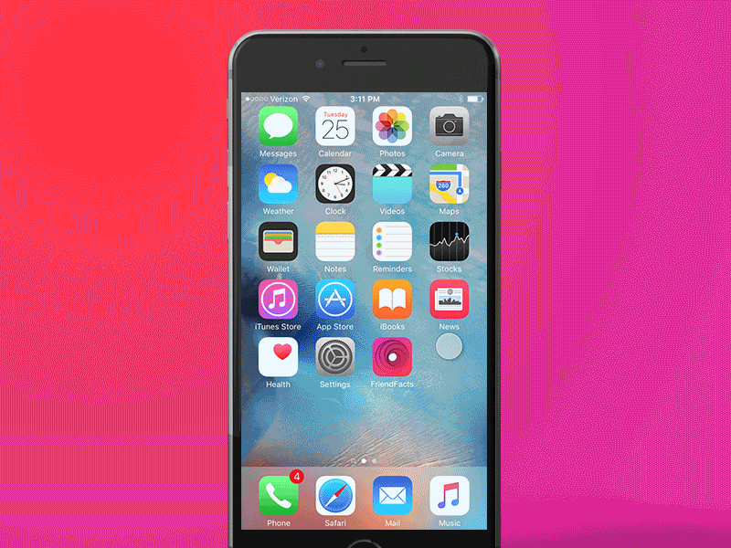 Friendfacts App animations cards contacts data friends information minimal motion ui ux