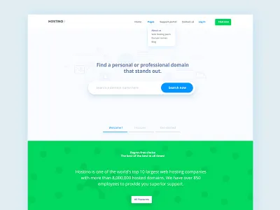 Hostino Web Hosting Landing Page - Full Home Page Design hosting landing landing page minimal web hosting