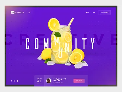 Refresh Tallahassee community drink hero homepage interface lemons mason jar masthead refresh ui website