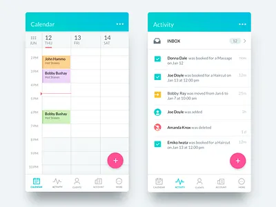 Setmore Mobile android app colorful design ios mobile ui