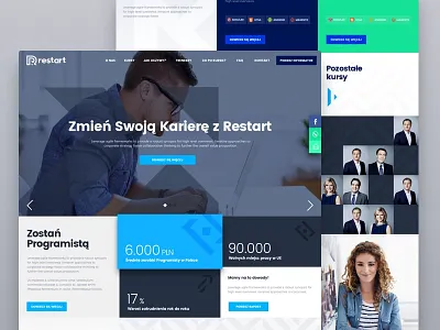Restart: Web Developer Bootcamps courses grid landing minimalistic mint pwn rectangle restart rwd