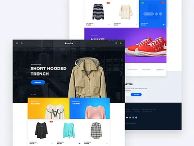 Azurite clothes concept design fashion home prestashop template ui wear web women