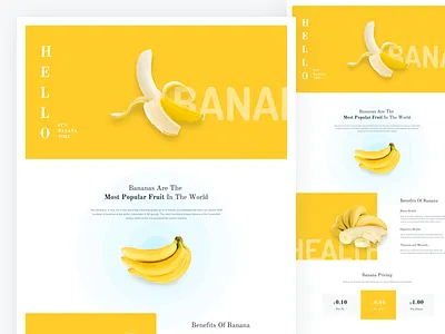Banana Dribbble banana banana design fruit funny concept landing page
