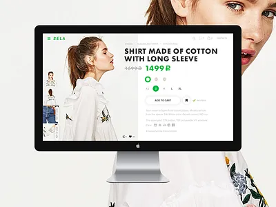 Product card for SELA card ecommerce online product shop shopping store ui ux web