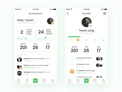 EL Words - language learning iOS application app game ios language learn ui user interface word words