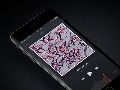 Simple music player interface iphone mobile music player ui