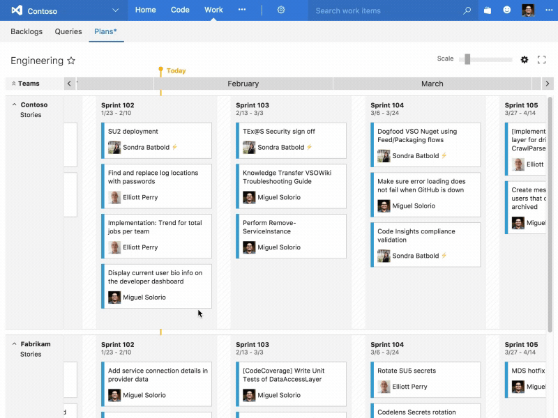 Delivery Plans agile plans timeline visual studio team services vsts