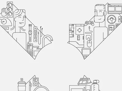 u"X" illustration line art products