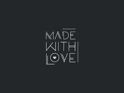 Made With Love logo design black brand branding logo logo design love minimal typo wedding white