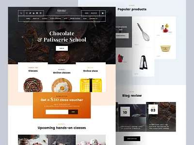 Chocolate WIP bakery chocolate landing page onepage patisserie school