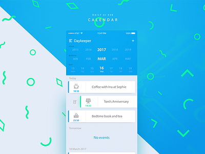 Daily UI #038 Calendar calendar cool dailyui dailyuichallenge day38 ios iphone list minimal modern timeline todo