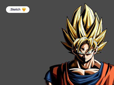 Goku | Free .Sketch #1 .sketch anim dbz free freebie goku manga ressource ressources sketch vector xenoverse 2