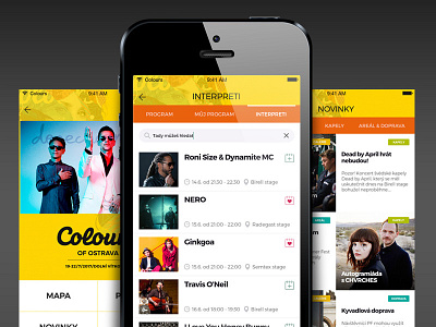 Music festival app app bands events festival music program ui