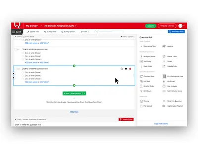Qualtrics - Build Survey design qualtrics survey ui ux web
