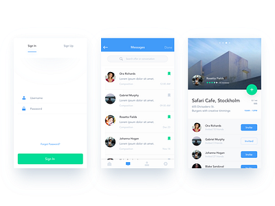 Oukz Social App app design flat material social typography ui ux vector wdebsite