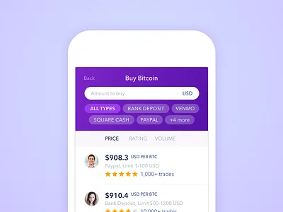 Bling avatar bitcoin buy filter finance flat ios list mobile money transfer