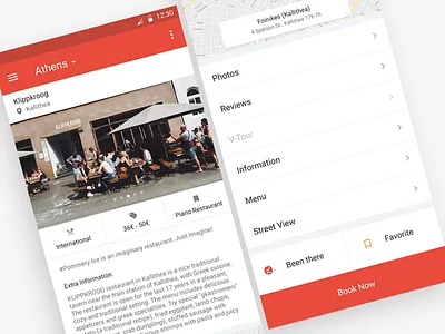 Restaurant Search for an Android App about page android app hotel info material page restaurant search ui ux