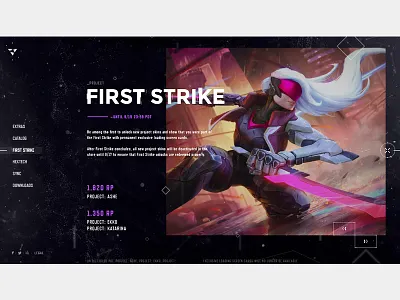 Project Layout One design game particles promotion ui ux website