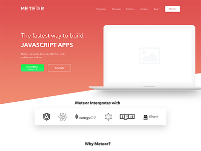 Meteor Website_Concept 1 clean clear gradients ui user interface web web design website