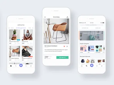 Zebramo Shopping app c2c design home product detail shop shopping tasarım ui ux zebramo