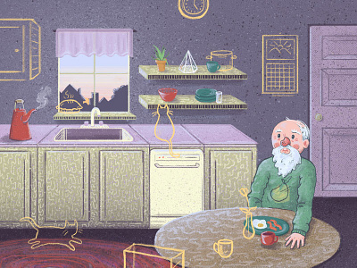 Quiet Reflection color design gallery illustration illustrations illustrator kitchen old painting photoshop series