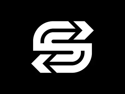 S arrow icon logo symbol thicklines
