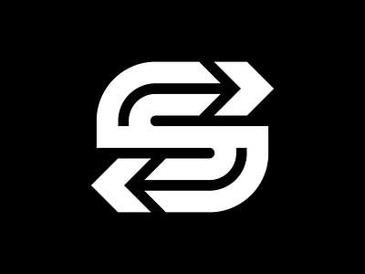 S arrow icon logo symbol thicklines