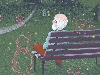 A Walk in the Park color design gallery illustration illustrations illustrator old painting park photoshop series