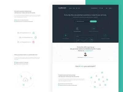 Leadstream.io Landing Page dashboard homepage icons landing leadstream line page ui ux web