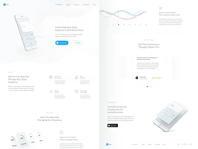 Finance App Landing chart finance landing minimalist mobile website white