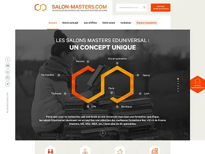 Concept salon Eduniversal design flat landing layout student webdesign website