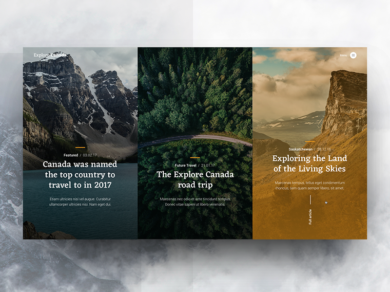 Example of Split Screen Navigation Concept