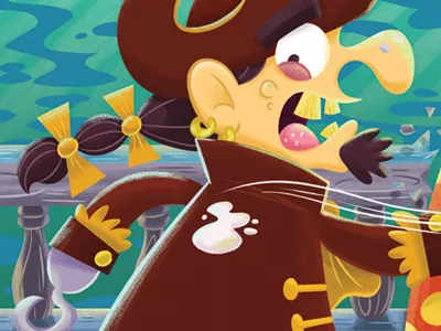 Under Attack! gold illustration island octopuss pirates seamonster ship treasure