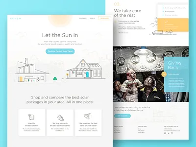 Renew Marketing Page brand design branding homepage icons illustration landing page marketing page web design