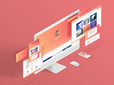 Personal Website / Portfolio Design gradient personal website portfolio red resume ui ux web yellow
