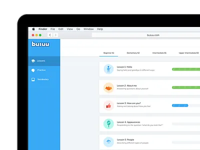 Course page redesign busuu courses dashboard language learning redesign web website