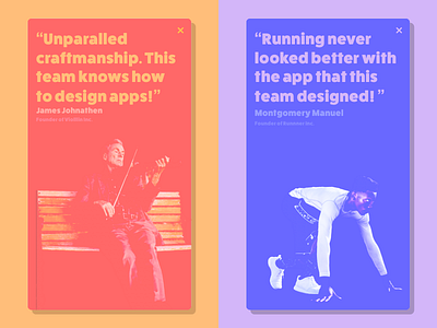 Daily UI 39 Testimonial app daily ui fat frank running violin
