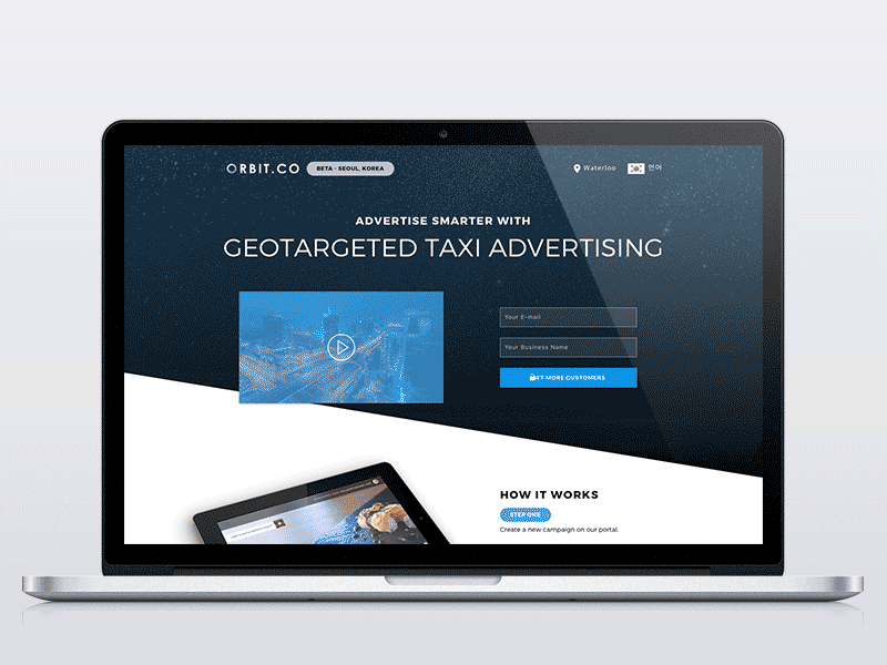 D100UI - 03: Landing Page (GIF) flat form inspiration landing material orbit page ui ux video web website