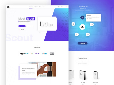 Smart Home Security Website clean gradient landing page minimal product smart home security ui ux website