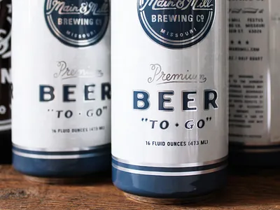 Premium BEER "To - Go" beer can cans festival graphics festus main and mill main and mill brew main and mill brewing co. missouri mmbc packaging street fest tallboy