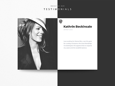 Daily UI #039 Testimonials cool dailyui dailyuichallenge day39 list minimal modern movie testimonials warnerbros