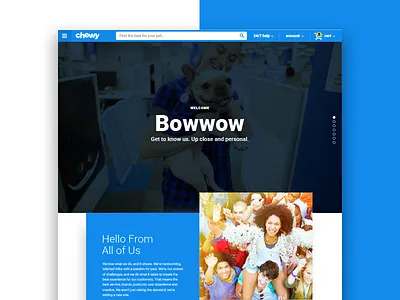 Chewy 'Bout Dat Concept about animation chewy creative culture dog landing team transition ui web website
