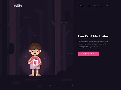 Magical Tickets - Two Dribbble Invites ✨ dark dribbble invitation dribbble invite dribbble kingdom firefly invitation jungle little girl magical ticket