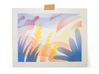 Garden earth garden illustration nature plants print riso