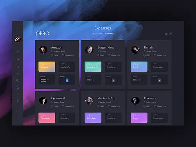 PLEO expense dark version add android expense ios pleo profile receipt ui user wallet web
