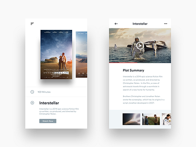Daily UI - Movie App app design daily ui interstellar movie ui design user experience user interface ux design
